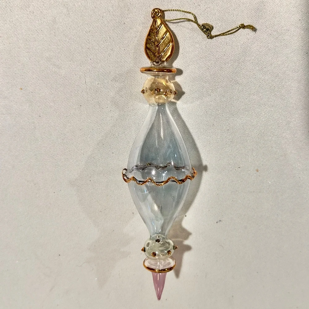 Vintage Moroccan Blown Glass Ornament 8”